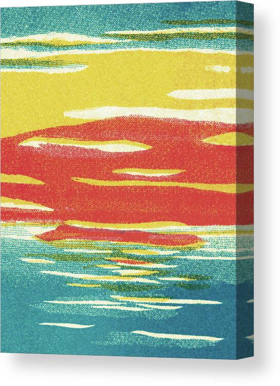 Abstract Canvas Print featuring the drawing Abstract Sunset by CSA Images
