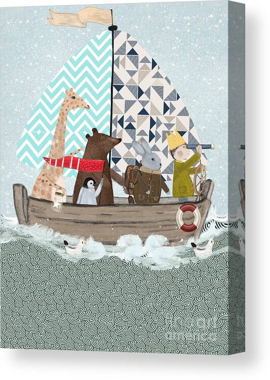 Childrens Canvas Print featuring the painting Adventure Ocean by Bri Buckley