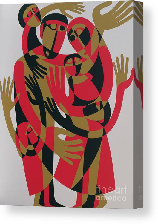 Contemporary Art Canvas Print featuring the painting All Human Beings Are Born Free And Equal In Dignity And Rights, 1998 by Ron Waddams