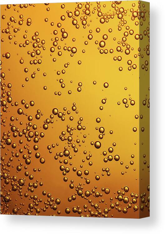 Alcohol Canvas Print featuring the photograph Amber Colored Carbonated Bubbles by Burwellphotography