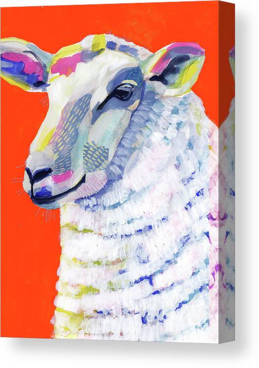 Animals & Nature+farm+cows & Sheep Canvas Print featuring the painting Animal Party II by Victoria Borges