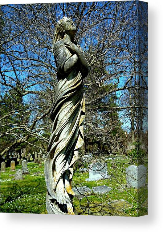 Grave Figure Rising Up Canvas Print featuring the photograph Ascending by Mike McBrayer