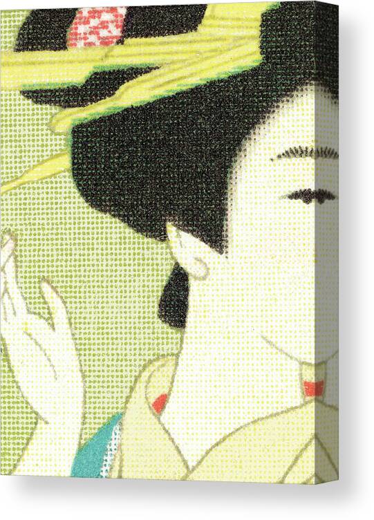 Adult Canvas Print featuring the drawing Asian up do by CSA Images