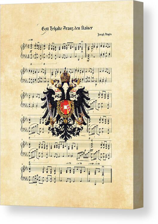 Austria Empire Canvas Print featuring the digital art Austrian emperor's hymn by Helga Novelli