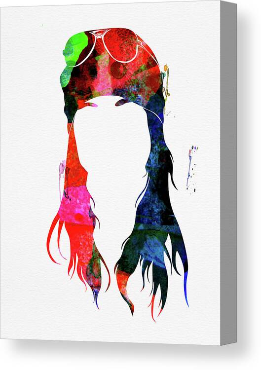 Axl Rose Canvas Print featuring the mixed media Axl Rose Watercolor by Naxart Studio