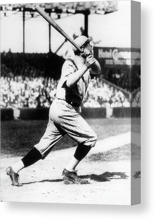 American League Baseball Canvas Print featuring the photograph Babe Ruth 1921 by Transcendental Graphics