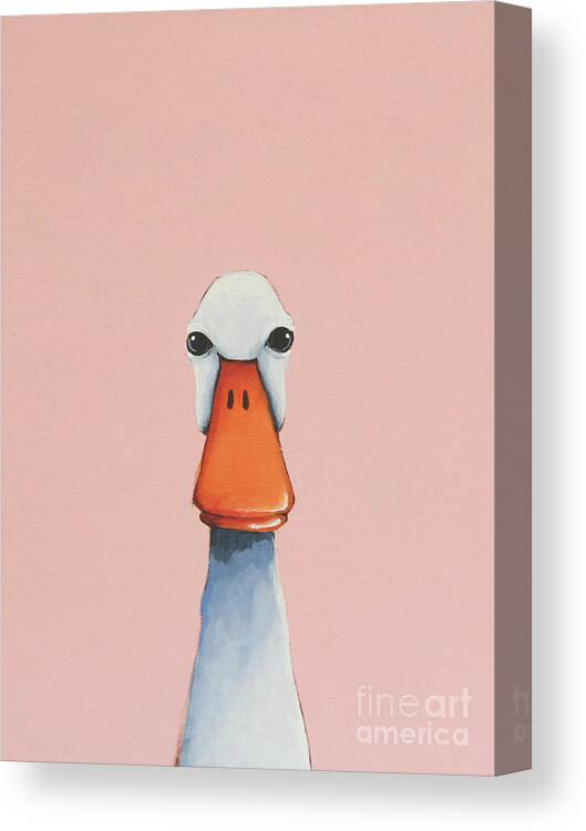 Duck Canvas Print featuring the painting Baby Duck by Lucia Stewart