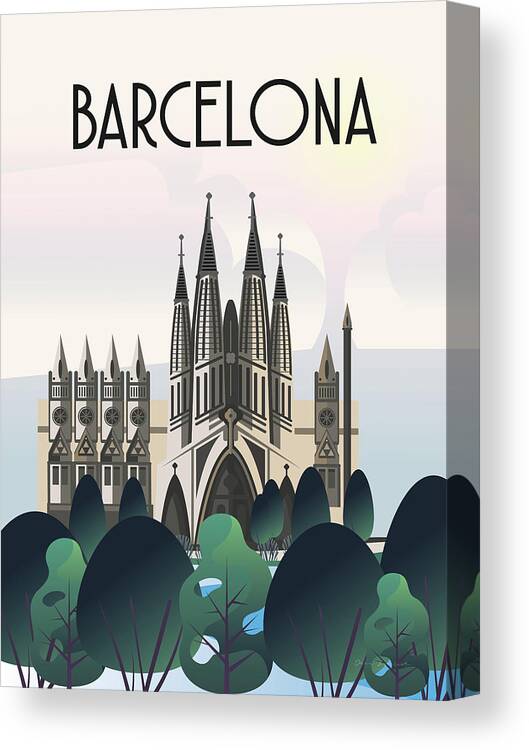 Adventure Canvas Print featuring the mixed media Barcelona by Omar Escalante