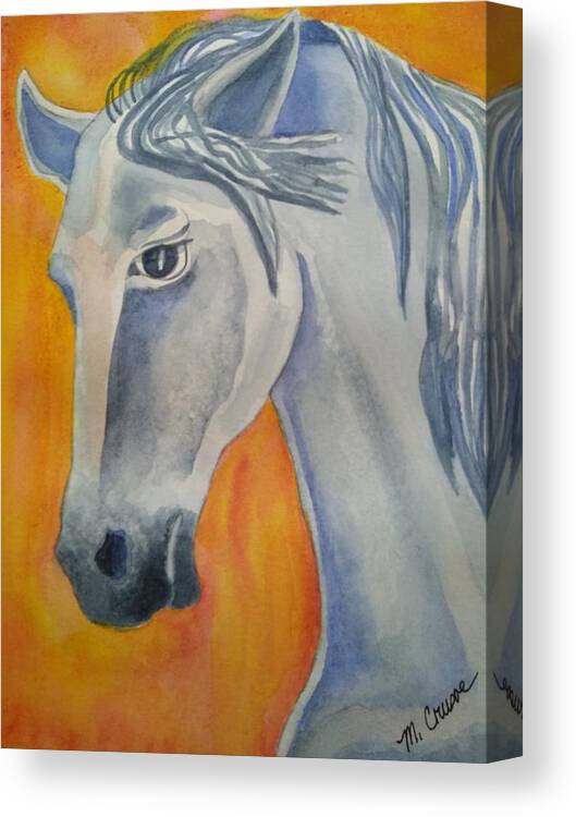 Black Beauty Canvas Print featuring the painting Black Beauty by Margaret Crusoe