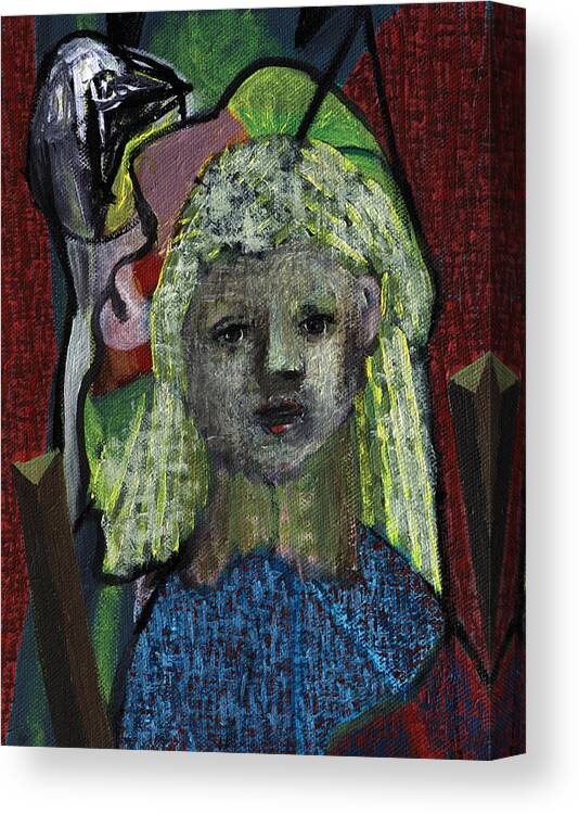 Blonde Canvas Print featuring the painting Blonde girl by Edgeworth Johnstone