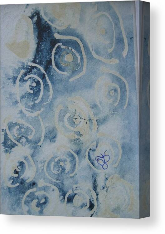 Blue Canvas Print featuring the drawing Blue Spirals by AJ Brown