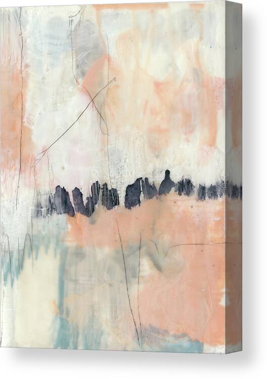 Abstract Canvas Print featuring the painting Blush & Navy II by Jennifer Goldberger