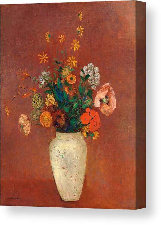 Flowers Canvas Print featuring the photograph Bouquet In A Chinese Vase By Odilon by IanDagnall Computing