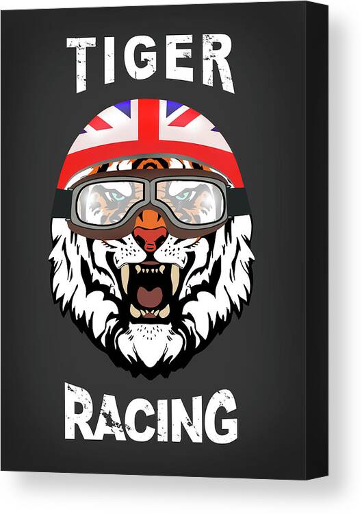 Tiger Canvas Print featuring the photograph British Tiger Racing by Mark Rogan