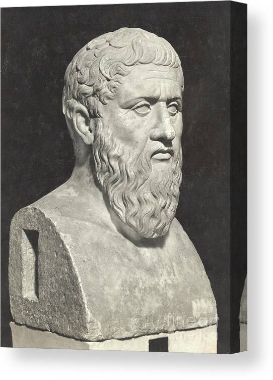 Art Canvas Print featuring the photograph Bust Of Grecian Philosopher Plato by Bettmann