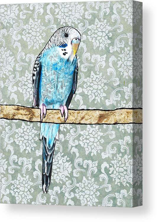 Bird Canvas Print featuring the mixed media Camille by Jacqueline Bevan