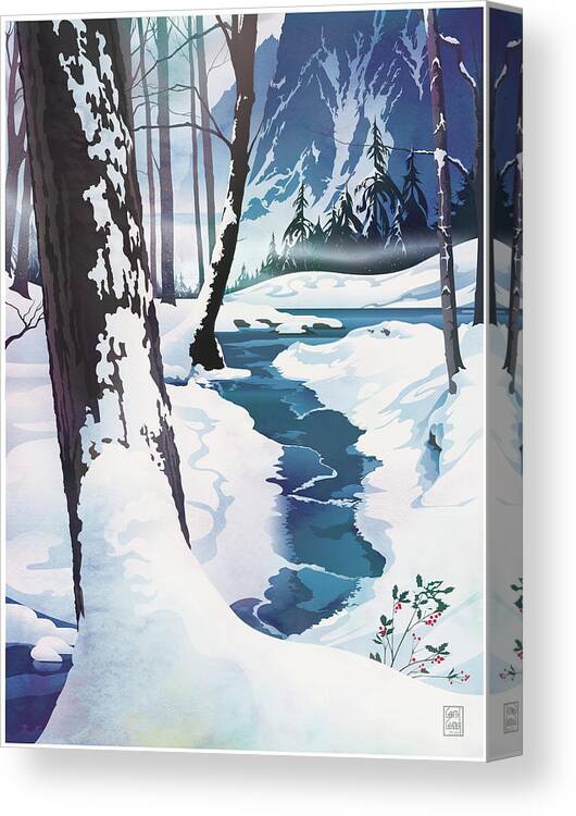Christmas Morning Canvas Print featuring the digital art Morning at Christmas Creek by Garth Glazier