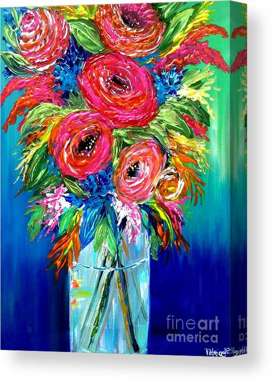 Floral Canvas Print featuring the painting Colorful Floral by Bella Apollonia