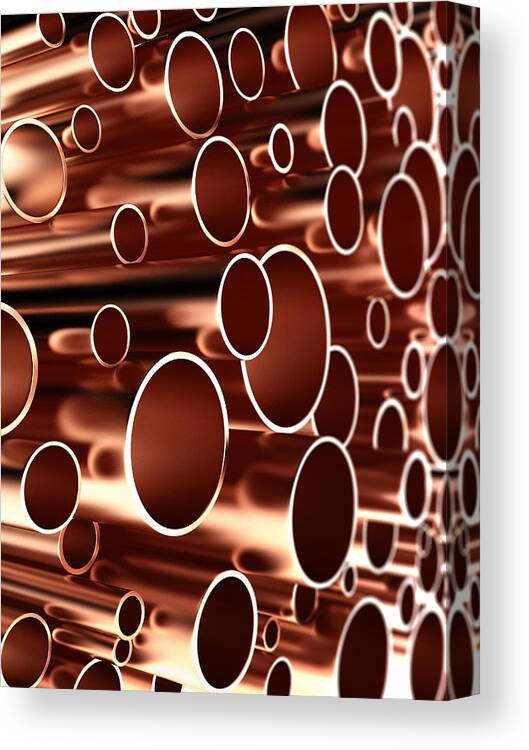 Natural Gas Canvas Print featuring the photograph Copper Pipes by Adventtr