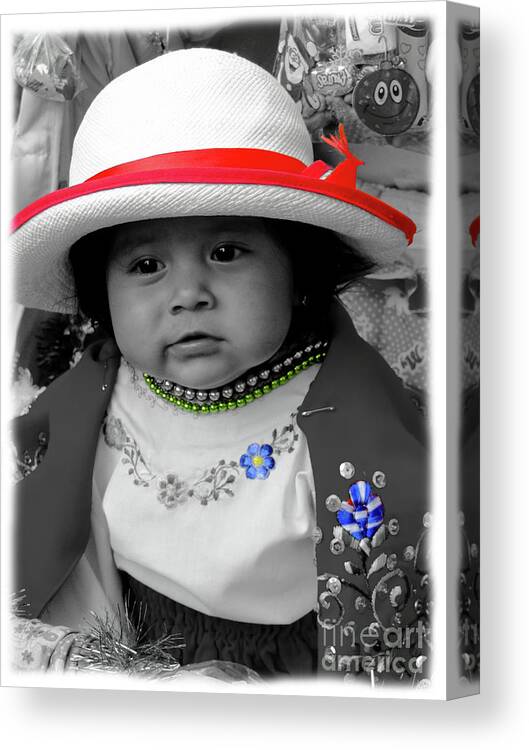 Girl Canvas Print featuring the photograph Cuenca Kids 1164 by Al Bourassa