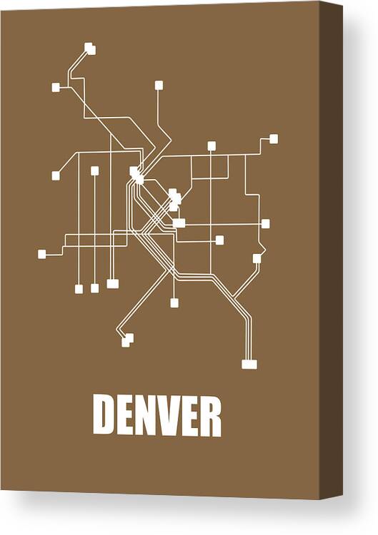 Denver Canvas Print featuring the photograph Denver Subway Map 2 by Naxart Studio
