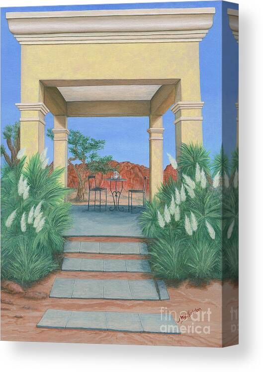 Desert Canvas Print featuring the painting Desert Oasis by Aicy Karbstein
