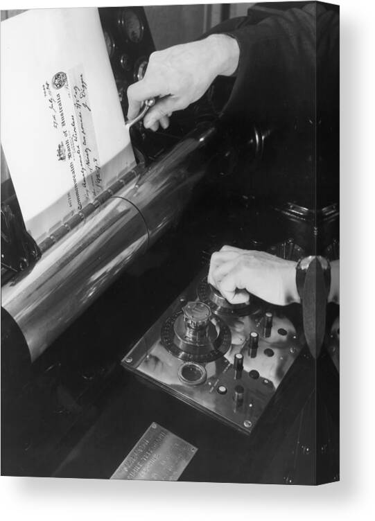 1930-1939 Canvas Print featuring the photograph Early Fax by Chaloner Woods