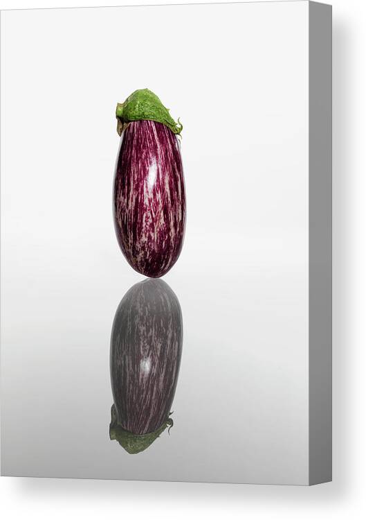 White Background Canvas Print featuring the photograph Eggplant by Kei Uesugi