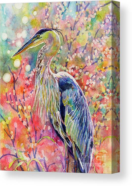 Heron Canvas Print featuring the painting Elegant Repose by Hailey E Herrera