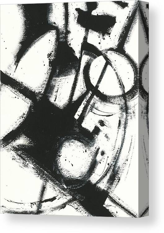 Abstract Canvas Print featuring the painting Expression Abstract II White Crop by Shirley Novak