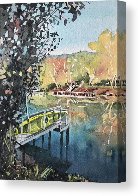 Watercolor Canvas Print featuring the painting Fall colors by Luisa Millicent