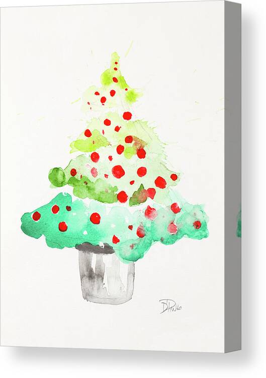 Festive Canvas Print featuring the painting Festive Tree by Patricia Pinto