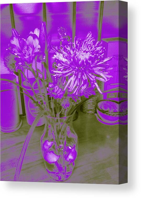 Vase Canvas Print featuring the photograph Floating Petals Too by Debra Grace Addison