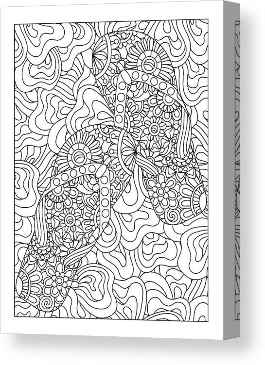 Floral & Botanical Canvas Print featuring the drawing Florals 28 by Kathy G. Ahrens