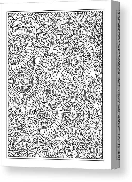 Floral & Botanical Canvas Print featuring the drawing Florals 49 by Kathy G. Ahrens