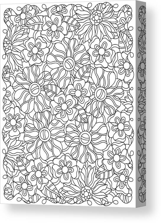 Floral & Botanical Canvas Print featuring the drawing Florals 6 by Kathy G. Ahrens