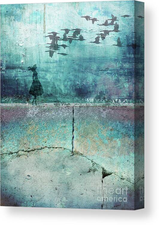 Abstract Canvas Print featuring the mixed media Fly by Jacky Gerritsen