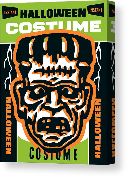 Campy Canvas Print featuring the drawing Frankenstein Halloween costume by CSA Images