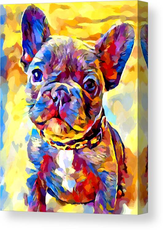 Dog Canvas Print featuring the painting French Bulldog 7 by Chris Butler