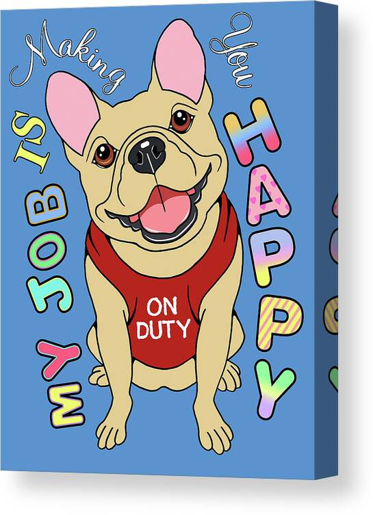 French Bulldog Graphic Style Canvas Print featuring the mixed media French Bulldog Graphic Style by Tomoyo Pitcher