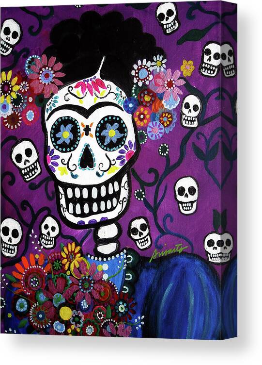 Frida Amor Canvas Print featuring the painting Frida Amor by Prisarts