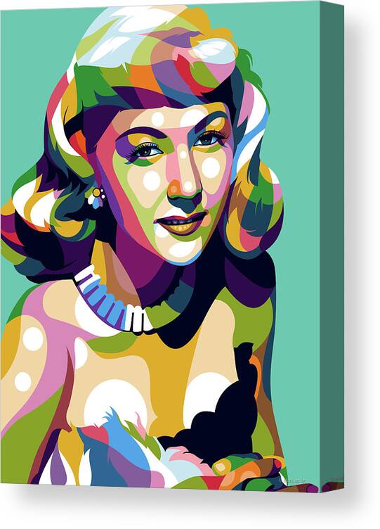 Bio Canvas Print featuring the digital art Gloria Grahame -b1 by Movie World Posters