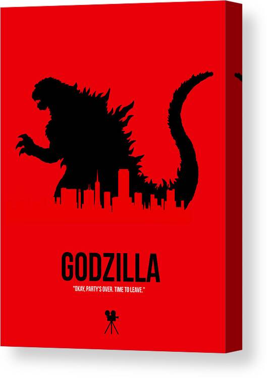 Godzilla Canvas Print featuring the digital art Godzilla by Naxart Studio