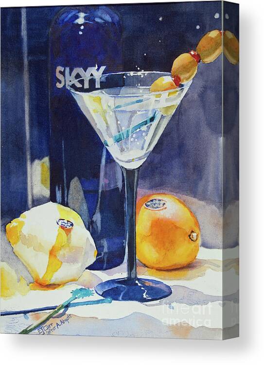 Olives Canvas Print featuring the painting Happy Hour by Elizabeth Carr