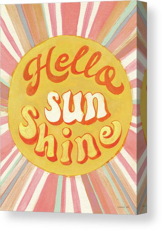 70s Canvas Print featuring the painting Hello Sunshine by Danhui Nai