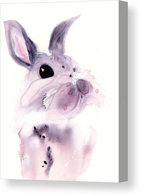 Bunny Canvas Print featuring the painting I Didn't Mean To by Dawn Derman