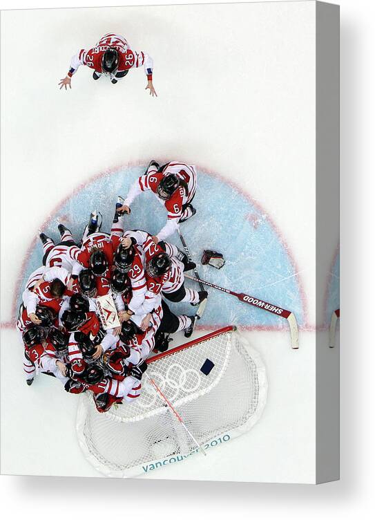 Success Canvas Print featuring the photograph Ice Hockey - Womens Gold Medal Game by Alex Livesey