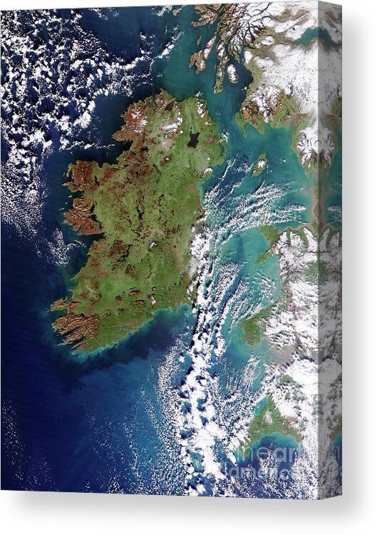 Ireland Canvas Print featuring the photograph Ireland by Nasa/science Photo Library