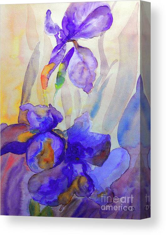 Beautiful Iris Canvas Print featuring the painting Iris by Jasna Dragun
