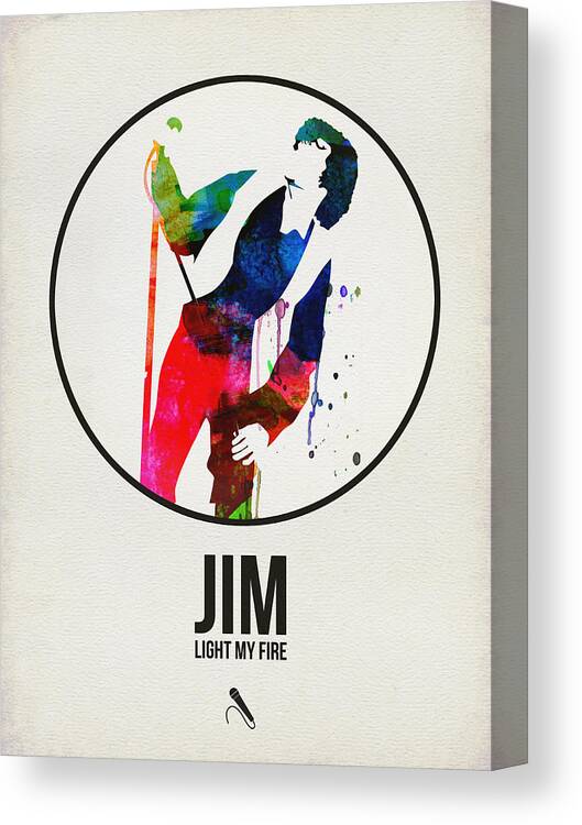 Jim Morrison Canvas Print featuring the digital art Jim Watercolor Poster by Naxart Studio